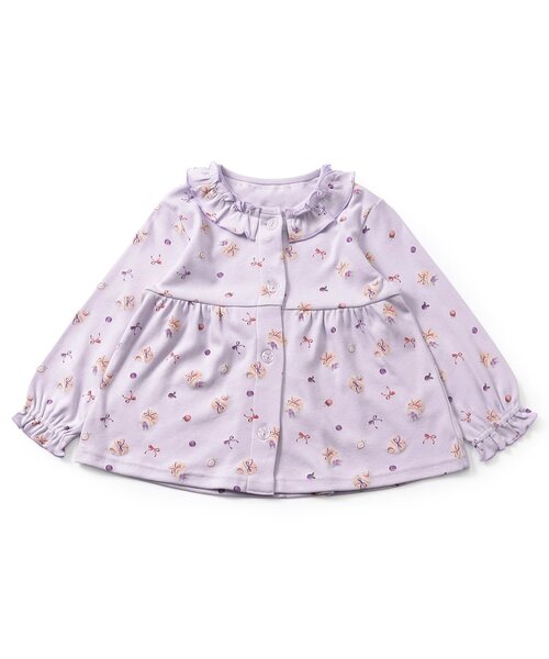 Ampersand(アンパサンド)の「【リンク】カップケーキ柄フリルスムース長袖パジャマ(ルームウェア/パジャマ・キッズ・ラベンダー/アイボリー・140/130/120/110/100/90/80)」の4枚目の写真