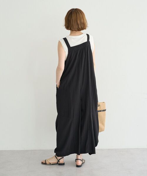 Editt by YECCA VECCA(エディットバイイェッカヴェッカ)の「【適ON】COOLコクーンサロペット【セットアップ対応】(サロペット/オーバーオール・レディース・カーキ/チャコールグレー/ブラック・FREE)」の10枚目の写真
