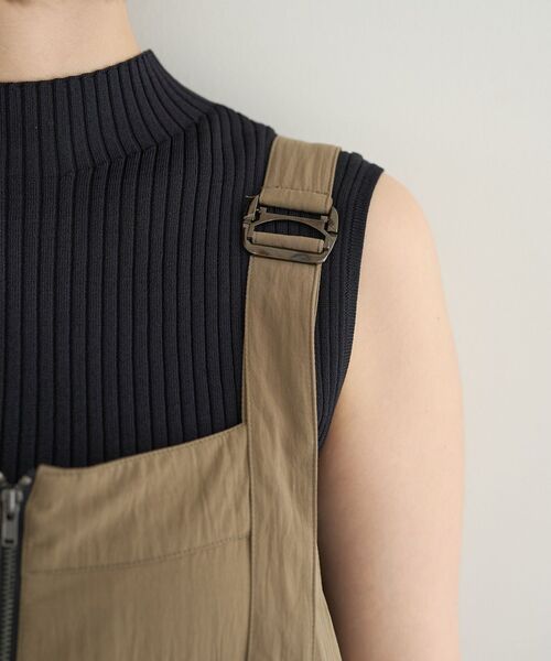 Editt by YECCA VECCA(エディットバイイェッカヴェッカ)の「【適ON】COOLコクーンサロペット【セットアップ対応】(サロペット/オーバーオール・レディース・カーキ/チャコールグレー/ブラック・FREE)」の16枚目の写真
