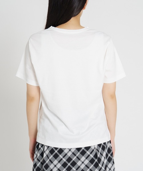STRAWBERRY-FIELDS(ストロベリーフィールズ)の「ソフティースムース_リボンプリントTシャツ(Tシャツ/カットソー・レディース・オフホワイト・2)」の4枚目の写真