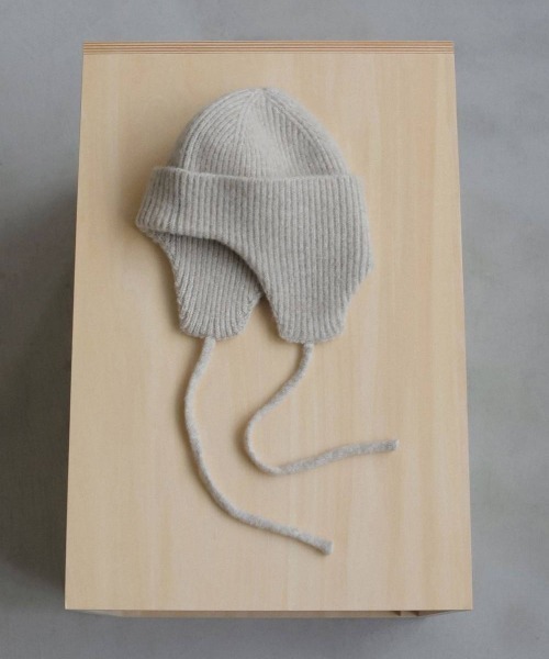 CANAL JEAN(キャナルジーン)の「anuke Ribknit Flight Cap リブニットフライトキャップ/62621020(ニットキャップ/ビーニー・レディース・ベージュ/チャコールグレー/ブラウン・ONE SIZE)」の3枚目の写真