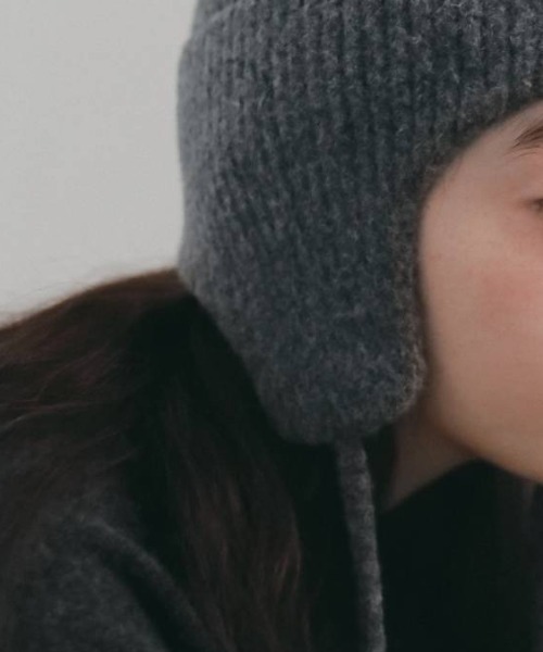 CANAL JEAN(キャナルジーン)の「anuke Ribknit Flight Cap リブニットフライトキャップ/62621020(ニットキャップ/ビーニー・レディース・ベージュ/チャコールグレー/ブラウン・ONE SIZE)」の5枚目の写真