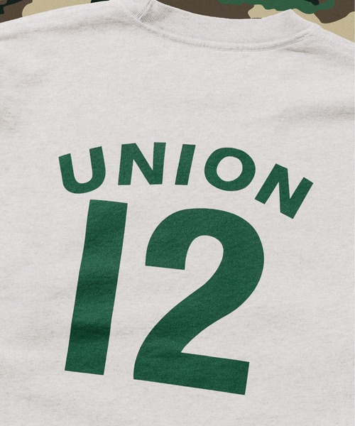 UNION（UNION TOKYO）（ユニオン）の「UNION TOKYO  CAMO FRONTMAN CREW WDLND ユニオントーキョー スウェット（スウェット・メンズ・ヘザーグレー・MEDIUM/LARGE/X-LARGE/XX-LARGE）」の2枚目の写真