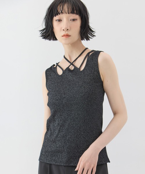 MURRAL(ミューラル)の「【MURRAL/ミューラル】Glitter ivy tank/グリッターアイビータンク(タンクトップ・レディース・ホワイト/ブラック・1)」の2枚目の写真