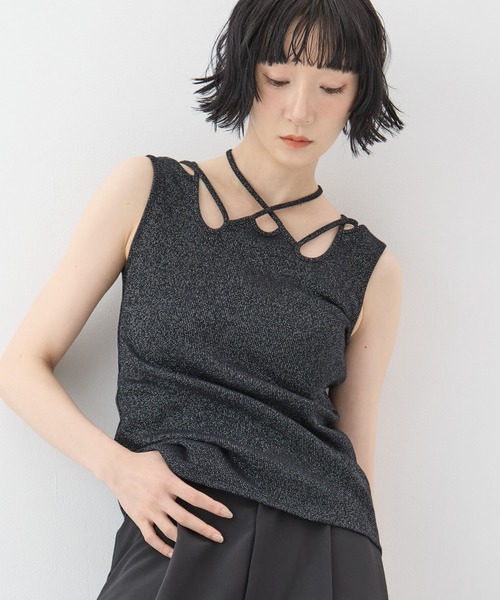 MURRAL(ミューラル)の「【MURRAL/ミューラル】Glitter ivy tank/グリッターアイビータンク(タンクトップ・レディース・ホワイト/ブラック・1)」の16枚目の写真