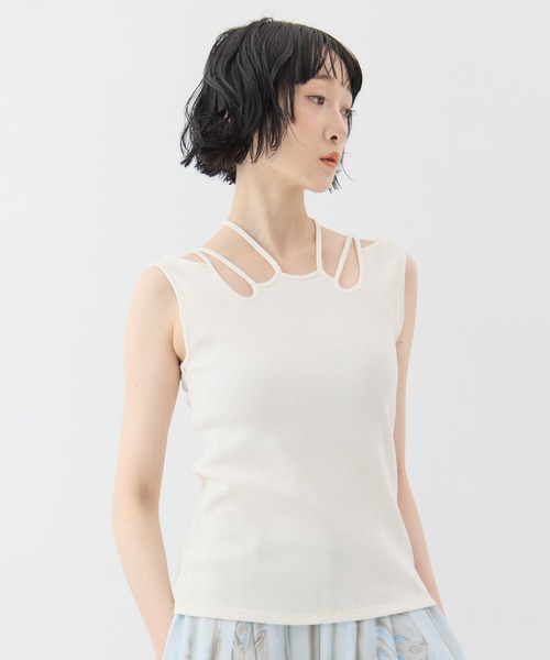 MURRAL(ミューラル)の「【MURRAL/ミューラル】Glitter ivy tank/グリッターアイビータンク(タンクトップ・レディース・ホワイト/ブラック・1)」の7枚目の写真