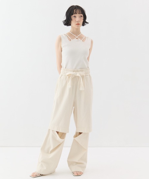 MURRAL(ミューラル)の「【MURRAL/ミューラル】Glitter ivy tank/グリッターアイビータンク(タンクトップ・レディース・ホワイト/ブラック・1)」の5枚目の写真