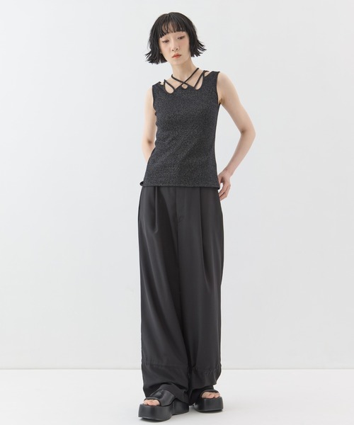 MURRAL(ミューラル)の「【MURRAL/ミューラル】Glitter ivy tank/グリッターアイビータンク(タンクトップ・レディース・ホワイト/ブラック・1)」の14枚目の写真