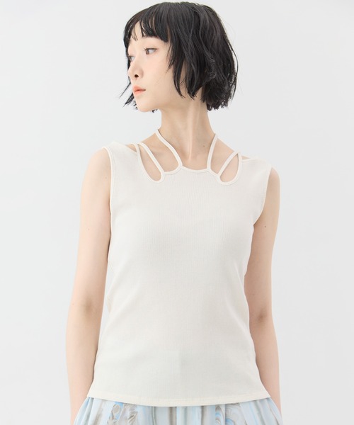 MURRAL(ミューラル)の「【MURRAL/ミューラル】Glitter ivy tank/グリッターアイビータンク(タンクトップ・レディース・ホワイト/ブラック・1)」の8枚目の写真