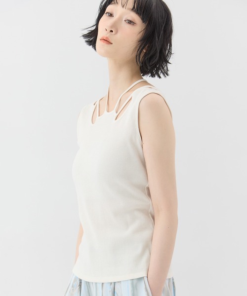 MURRAL(ミューラル)の「【MURRAL/ミューラル】Glitter ivy tank/グリッターアイビータンク(タンクトップ・レディース・ホワイト/ブラック・1)」の9枚目の写真