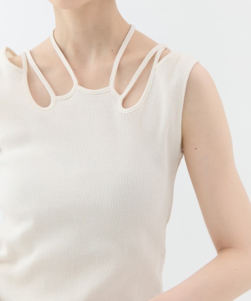 MURRAL(ミューラル)の「【MURRAL/ミューラル】Glitter ivy tank/グリッターアイビータンク(タンクトップ・レディース・ホワイト/ブラック・1)」の11枚目の写真