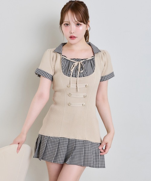 one after another NICE CLAUP(ワンアフターアナザーナイスクラップ)の「ナポレオンミニワンピース(ワンピース・レディース・アイボリー/ベージュ/ブラック・MEDIUM/SMALL)」の3枚目の写真