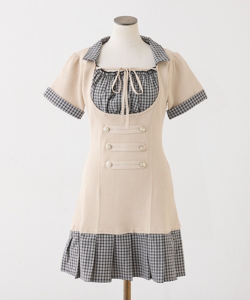 one after another NICE CLAUP(ワンアフターアナザーナイスクラップ)の「ナポレオンミニワンピース(ワンピース・レディース・アイボリー/ベージュ/ブラック・MEDIUM/SMALL)」の20枚目の写真