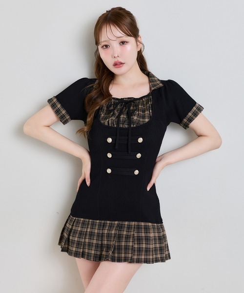 one after another NICE CLAUP(ワンアフターアナザーナイスクラップ)の「ナポレオンミニワンピース(ワンピース・レディース・アイボリー/ベージュ/ブラック・MEDIUM/SMALL)」の7枚目の写真