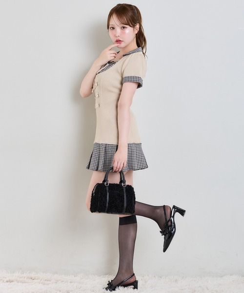 one after another NICE CLAUP(ワンアフターアナザーナイスクラップ)の「ナポレオンミニワンピース(ワンピース・レディース・アイボリー/ベージュ/ブラック・MEDIUM/SMALL)」の13枚目の写真