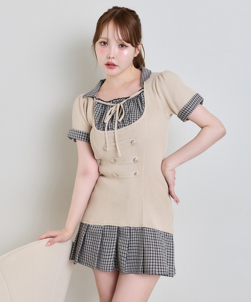 one after another NICE CLAUP(ワンアフターアナザーナイスクラップ)の「ナポレオンミニワンピース(ワンピース・レディース・アイボリー/ベージュ/ブラック・MEDIUM/SMALL)」の14枚目の写真