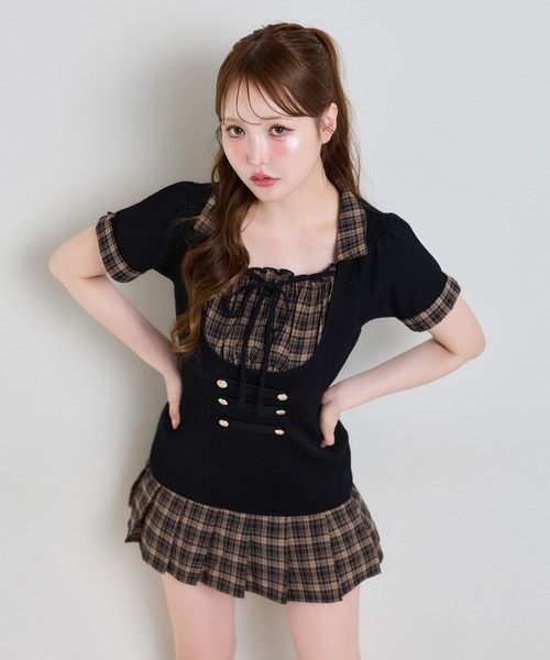 one after another NICE CLAUP(ワンアフターアナザーナイスクラップ)の「ナポレオンミニワンピース(ワンピース・レディース・アイボリー/ベージュ/ブラック・MEDIUM/SMALL)」の10枚目の写真