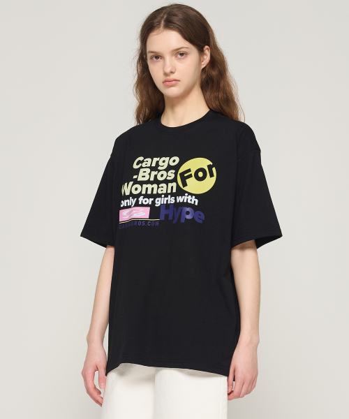 CARGOBROS FOR WOMAN(カーゴブロスフォーウィメン)の「ハイプフォウィメン 半袖Tシャツ (ブラック)(Tシャツ/カットソー・レディース・その他・2XL/MEDIUM/LARGE/SMALL/X-LARGE)」の4枚目の写真