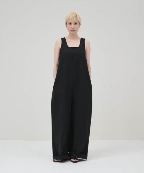 lit(リット)の「Twill Cocoon Wide Salopette(サロペット/オーバーオール・レディース・オフホワイト/ブラック・38/36)」の2枚目の写真