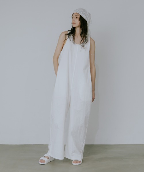 lit(リット)の「Twill Cocoon Wide Salopette(サロペット/オーバーオール・レディース・オフホワイト/ブラック・38/36)」の11枚目の写真