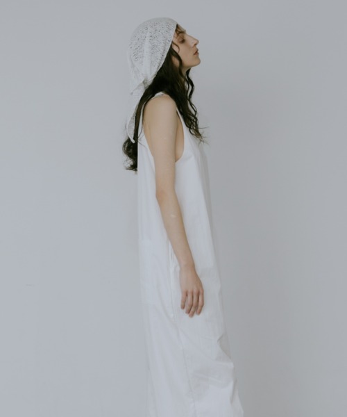 lit(リット)の「Twill Cocoon Wide Salopette(サロペット/オーバーオール・レディース・オフホワイト/ブラック・38/36)」の5枚目の写真