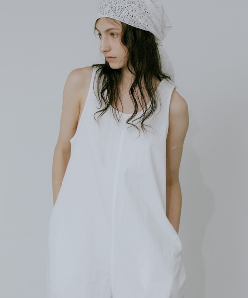 lit(リット)の「Twill Cocoon Wide Salopette(サロペット/オーバーオール・レディース・オフホワイト/ブラック・38/36)」の6枚目の写真