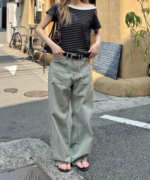 CANAL JEAN(キャナルジーン)の「El mar リンガーボーダーオフショルTシャツ(Tシャツ/カットソー・レディース・ヘザーグレー/アイボリー/ブラック・ONE SIZE)」の10枚目の写真