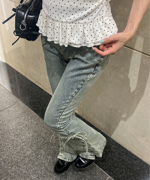 PHILLY（フィリー）の「レースアップフレアパンツ（その他パンツ・レディース・ブルー系その他/ブラック・FREE）」の8枚目の写真