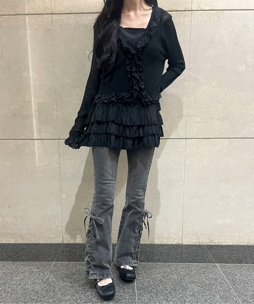 PHILLY（フィリー）の「レースアップフレアパンツ（その他パンツ・レディース・ブルー系その他/ブラック・FREE）」の6枚目の写真