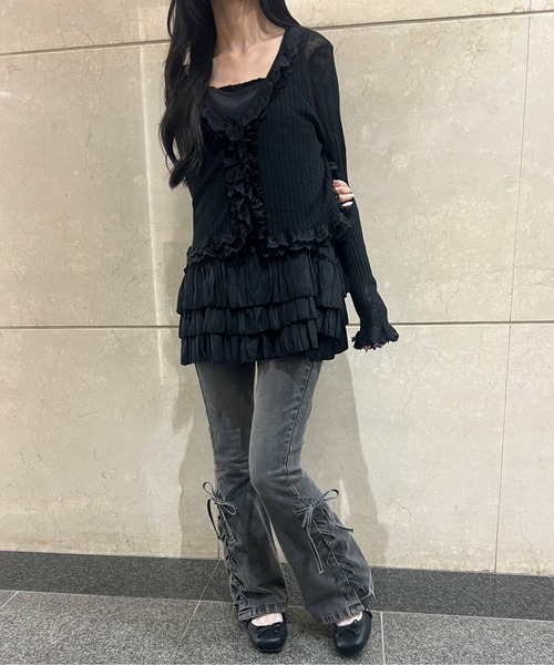 PHILLY（フィリー）の「レースアップフレアパンツ（その他パンツ・レディース・ブルー系その他/ブラック・FREE）」の7枚目の写真