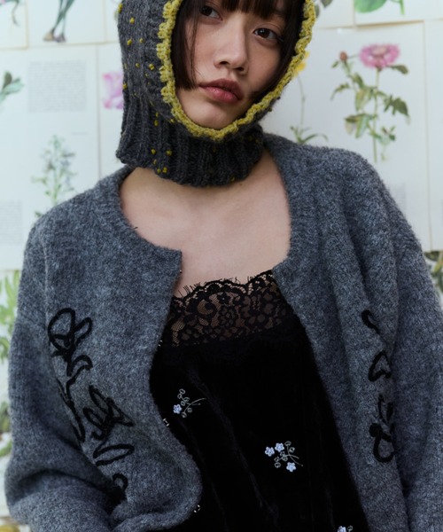 flaeu(フラユ)の「Flower Embroidery Velour Lace Cami(キャミソール・レディース・ブラック・FREE)」の4枚目の写真