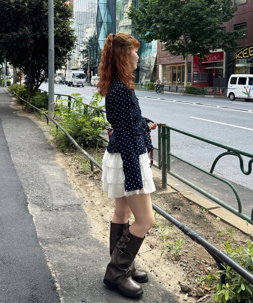CIAOPANIC（チャオパニック）の「ドット柄スタンドネックベルトシャツジャケット（シャツ/ブラウス・レディース・ネイビー/グレー/ピンク・ONE SIZE）」の20枚目の写真