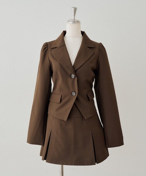 continuer de NICE CLAUP(コンティニューデナイスクラップ)の「【-3kg見え】後ろ姿までかわいいレースアップショートジャケット(テーラードジャケット・レディース・ブラック/ブラウン/チェック・FREE)」の18枚目の写真