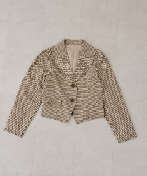 continuer de NICE CLAUP(コンティニューデナイスクラップ)の「【-3kg見え】後ろ姿までかわいいレースアップショートジャケット(テーラードジャケット・レディース・ブラック/ブラウン/チェック・FREE)」の17枚目の写真