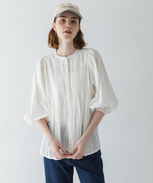 URBAN RESEARCH Sonny Label(アーバンリサーチサニーレーベル)の「コットンピンタックブラウス(シャツ/ブラウス・レディース・ブラック/ピンク系その他/オフホワイト・FREE)」の5枚目の写真