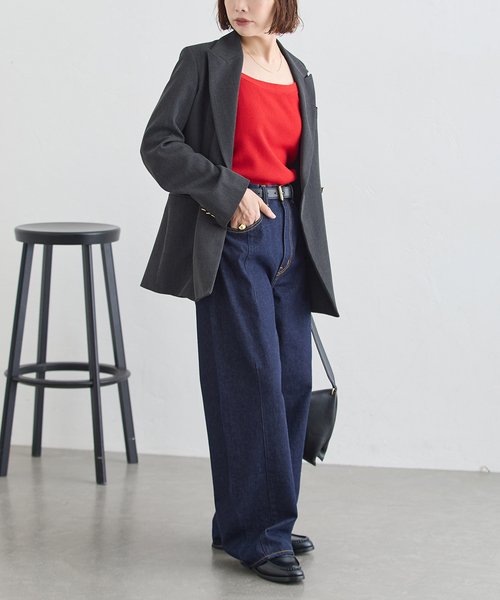 journal standard L'essage(ジャーナルスタンダードレサージュ)の「CASHWOOLエクストラファインメリノ キャミソール(ニット/セーター・レディース・チャコールグレー/レッド/ブラウン・FREE)」の18枚目の写真