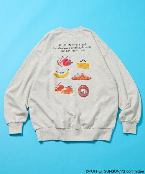 FREAK'S STORE（フリークスストア）の「【パペットスンスン】フードプリントスウェット 限定展開（スウェット・レディース・ナチュラル/ライトグレー・ONE SIZE）」の4枚目の写真
