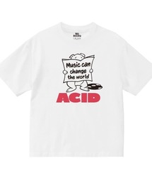 NOBOUND(ノーバウンド) 半袖Tシャツ メッセージ ロゴ ポップイラスト プリント ボックスシルエット トップス カットソー レディース ユニセックス