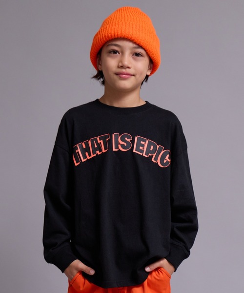 PAIRMANON STREET(ペアマノンストリート)の「【90-160cm】【綿100%】アソート ロゴ 長袖 Tシャツ【PAIRMANON STREET】(Tシャツ/カットソー・キッズ・チャコールグレー/ホワイト/オレンジ/ライトグレー/ホワイト系その他2/ブラック系その他/ブラック/ホワイト系その他/パープル・140/130/110/120/100/150/160/90)」の6枚目の写真