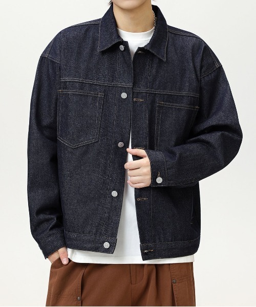 DOUBLE STEAL(ダブルスティール)の「DSワンウォッシュデニムジャケット(デニムジャケット・メンズ・ネイビー・X-LARGE/LARGE/MEDIUM)」の1枚目の写真