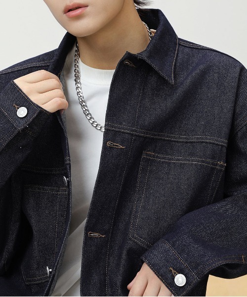 DOUBLE STEAL(ダブルスティール)の「DSワンウォッシュデニムジャケット(デニムジャケット・メンズ・ネイビー・X-LARGE/LARGE/MEDIUM)」の2枚目の写真