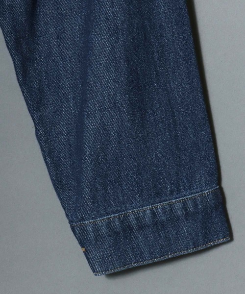 ANPAS(アンパス)の「Light-Ounce Denim Collarless Jacket / ライトオンス デニム ノーカラージャケット カバーオール ライトアウター メンズ レディース 秋冬 デニムジャケット Gジャン(ノーカラージャケット・メンズ・ネイビー/ブルー・L/M/LL)」の3枚目の写真