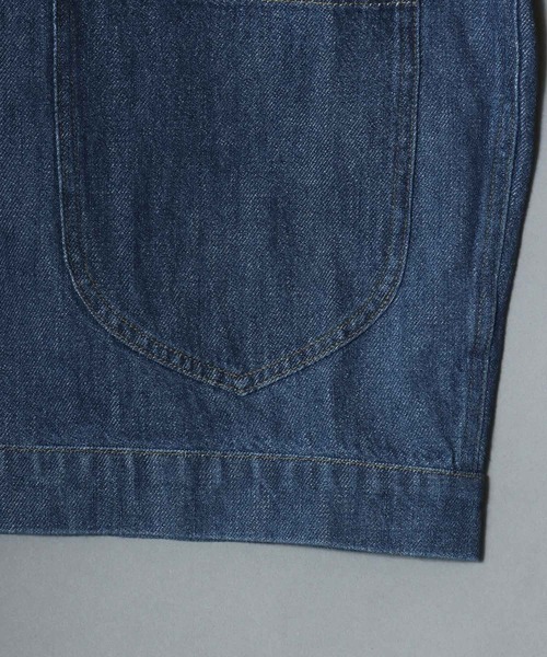 ANPAS(アンパス)の「Light-Ounce Denim Collarless Jacket / ライトオンス デニム ノーカラージャケット カバーオール ライトアウター メンズ レディース 秋冬 デニムジャケット Gジャン(ノーカラージャケット・メンズ・ネイビー/ブルー・L/M/LL)」の5枚目の写真