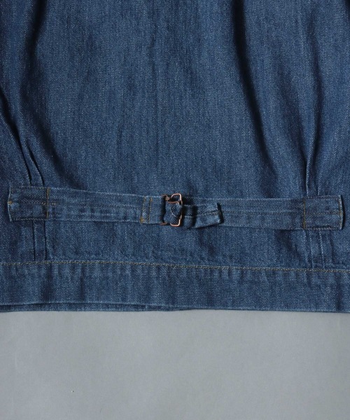 ANPAS(アンパス)の「Light-Ounce Denim Collarless Jacket / ライトオンス デニム ノーカラージャケット カバーオール ライトアウター メンズ レディース 秋冬 デニムジャケット Gジャン(ノーカラージャケット・メンズ・ネイビー/ブルー・L/M/LL)」の6枚目の写真
