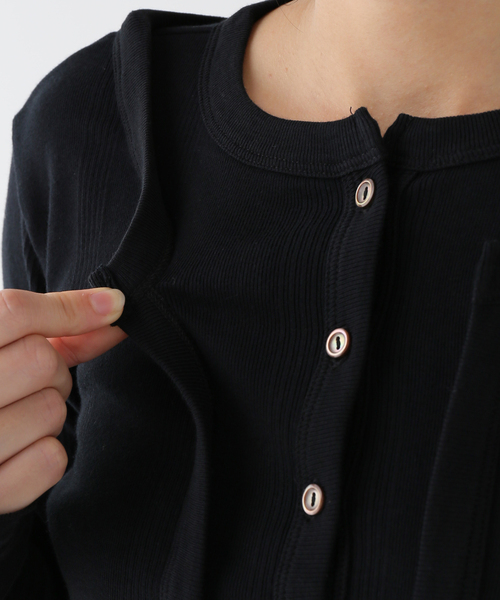 OUTDOOR PRODUCTS（アウトドアプロダクツ）の「miller prib layer cardigan（Tシャツ/カットソー・レディース・ブラック/ブラック系その他/キャメル・FREE）」の8枚目の写真