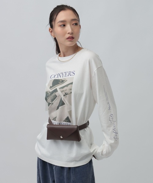 LEPSIM(レプシィム)の「アソートグラフィックロンT 1074957(Tシャツ/カットソー・レディース・ブラウン/オフホワイト/チャコールグレー・FREE)」の5枚目の写真