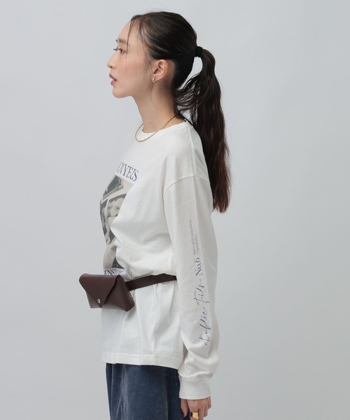 LEPSIM(レプシィム)の「アソートグラフィックロンT 1074957(Tシャツ/カットソー・レディース・ブラウン/オフホワイト/チャコールグレー・FREE)」の6枚目の写真