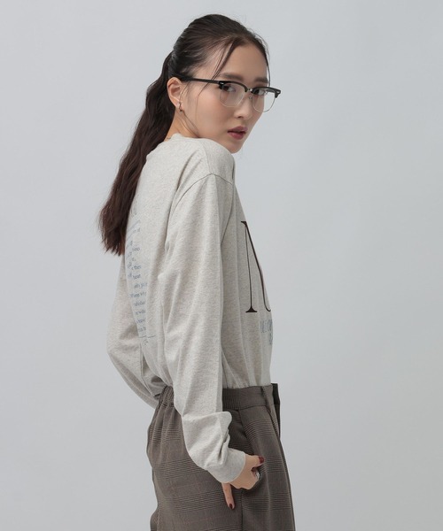 LEPSIM(レプシィム)の「アソートグラフィックロンT 1074957(Tシャツ/カットソー・レディース・ブラウン/オフホワイト/チャコールグレー・FREE)」の11枚目の写真