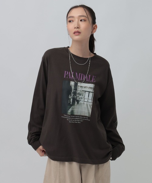 LEPSIM(レプシィム)の「アソートグラフィックロンT 1074957(Tシャツ/カットソー・レディース・ブラウン/オフホワイト/チャコールグレー・FREE)」の16枚目の写真