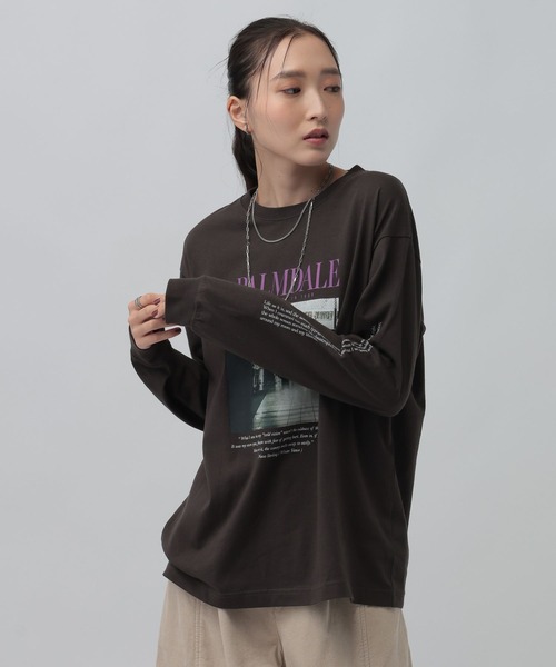 LEPSIM(レプシィム)の「アソートグラフィックロンT 1074957(Tシャツ/カットソー・レディース・ブラウン/オフホワイト/チャコールグレー・FREE)」の17枚目の写真